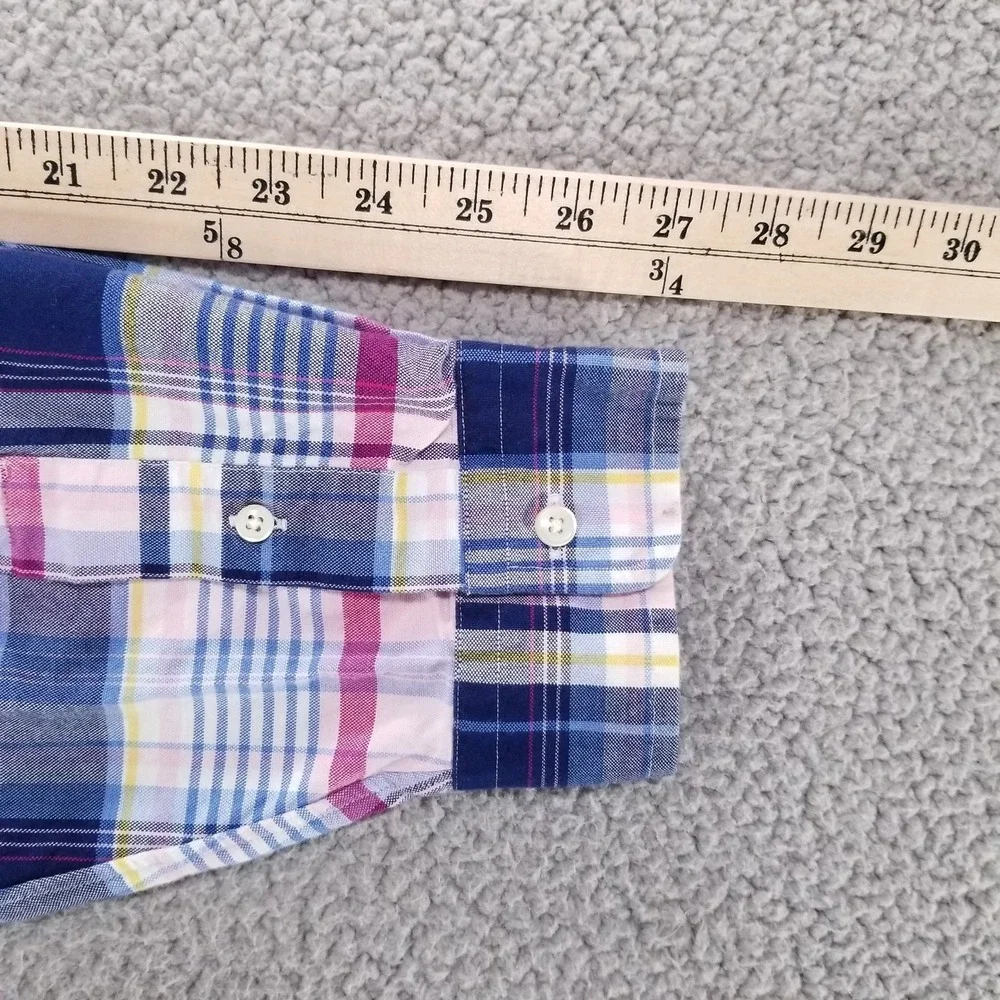 Polo Ralph Lauren Shirt Mens 2XLT Blue Plaid Button Down Oxford Dress Casual